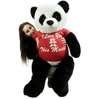 Giant Stuffed Panda 48 Inch Soft 4 Foot Teddy Bear, I Love You This Much