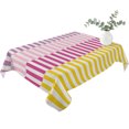 thumbnail image 2 of Colorful Stripe Table Cloth Waterproof Tablecloths, Modern Pink Purple Yellow Vertical Striped Tablecloth Dining Table Cover for Kitchen Party Tabletop Outdoor, Rectangle Tablecloth 60x84 Inch, 2 of 9