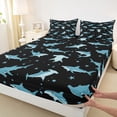 thumbnail image 3 of Feelyou Sea Shark Animal Twin Sheet Sets, Cute Cartoon Stars Bedding, 3-Piece, 3 of 7