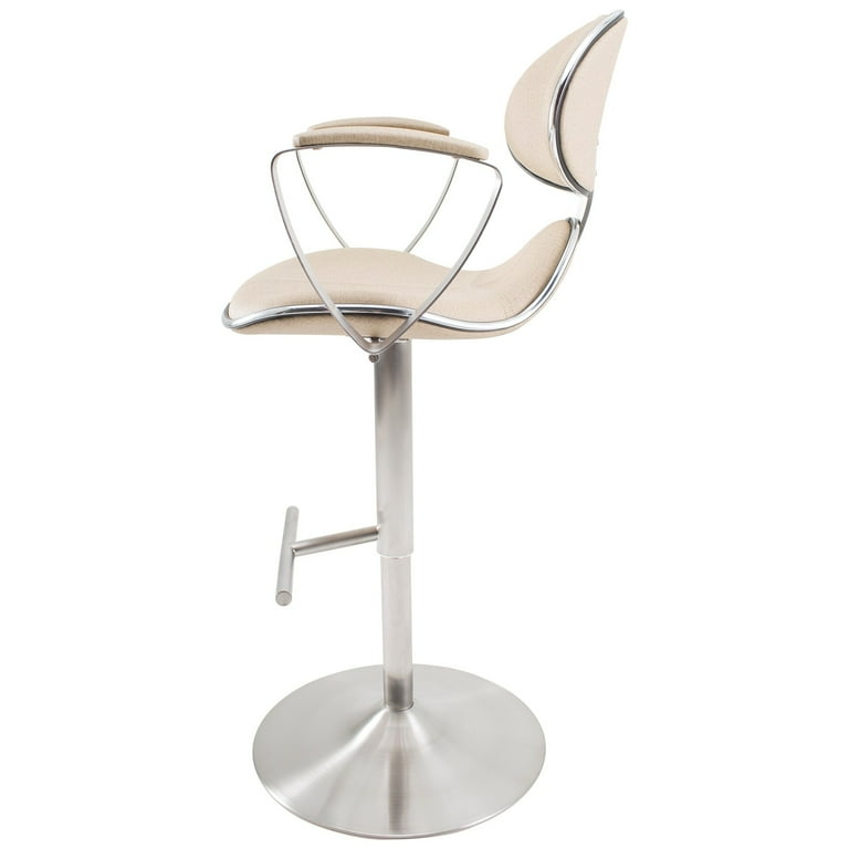 Mix brushed stainless steel cheap adjustable height swivel bar stool