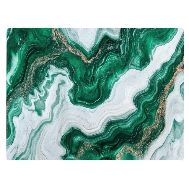 Tabla De Cortar De Vidrio De Cocina De Mármol De Ágata De Musgo Verde Blanco, Regalo Decorativo De Océano, Piedra De Granito De Mármol, Regalo De Roca Para Su Mamá Esposa (Verde Blanco)