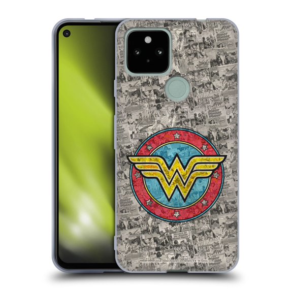 Head Case Designs Officially Licensed Wonder Woman DC Comics Vintage Art Comics Logo Soft Gel Case Compatible with Google Google Pixel 4a 5G