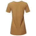 thumbnail image 3 of A2Y Women's Basic Solid Premium Cotton Short Sleeve V-neck T Shirt Tee Tops Coffee 2XL, 3 of 6
