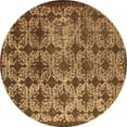thumbnail image 1 of Ahgly Company Indoor Round Oriental Brown Industrial Area Rugs, 3' Round, 1 of 4