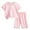 Pink, variant on Kids Clothes Cotton Short Set Casual Outfit Summer Short Sleeve Top and Shorts 2-12Y