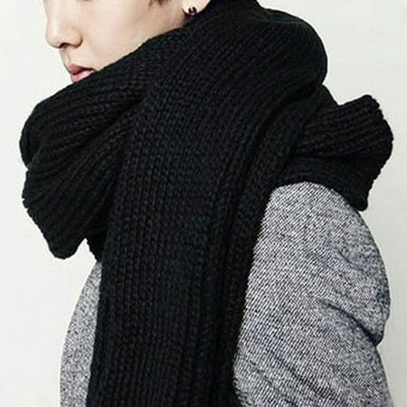 womens black wool scarf