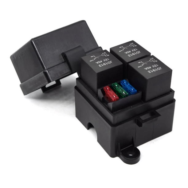 Portafusibles de 3 Vías y , Portafusibles de Circuito Estándar ATO, Portafusibles de Cuchilla, 12 V, 40 A, Relé