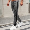 thumbnail image 2 of Mens Sweatpants Baggy Basic Casual Pants Relaxed Fit Straight Leg Spring Fall Lightweight Streetwear Lounge Pants Grey M, 2 of 4