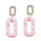 thumbnail image 1 of Pendientes de aro geométricos Yuxing en forma de O con esmalte neón rosa modelo 4825, 1 of 4