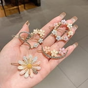 girls women kids hair accessories pearl resin acrylic hair clips rhinestone bobby pins hair slides women hairpins