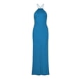 thumbnail image 4 of Womens Sleeveless Knit Beach Dress Spaghetti Strap Backless Maxi Gown Vacation Summer Slip Dress Blue S, 4 of 10