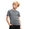 thumbnail image 3 of Gelikeya Boys UPF 50+ Rash Guard Swim Shirts Short Sleeve Quick Drying UV Protection Sun Shirt Summer Athletic Tops Grey, 11-12 Years, 3 of 6