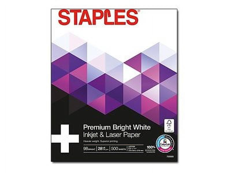 Staples 8.5" x 11" Laser Paper 28 lbs. 98 Brightness 500/Ream (733333)