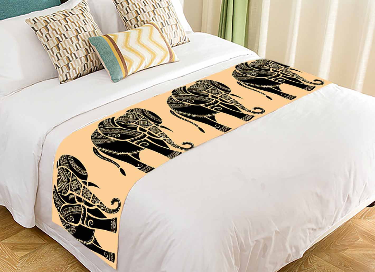 Pkqwtm Silhouette Elephant Bed Runner, Corvette Twin Bed Sheets Egypt