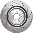 thumbnail image 4 of New Cross-drilled Brake Disc Compatible With Dodge Challenger SXT Plus 6 Cyl 3.6L Magnum SE 6 Cyl 3.5L Charger SXT 6 Cyl 3.6L 2005-2022 By 43087 53023 63206 780256 900241 48880256, 4 of 7