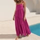 thumbnail image 3 of Vestido largo con tirantes finos para mujer - Pareo estampado para la playa - Vestido camisero holgado de poliéster - Ropa informal de verano, 3 of 6