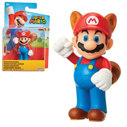 Super Mario - Figurine Mario Raccoon + feuille - Produits dérivés