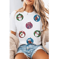 thumbnail image 3 of Women's White Sequin Patterned Christmas Light Patch Round Neck Tee | [ZhiHiMeRi] | (US 20-22)2XL, 3 of 9