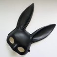 thumbnail image 2 of 1 máscara de conejito para mujer, máscara de conejo, accesorio para disfraz de fiesta de Pascua de Halloween (negro mate), 2 of 5