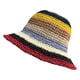 thumbnail image 1 of Sombrero de paja arcoíris con circunferencia de la cabeza de 56-58 cm, para mujer, protector solar de verano, para playa, sombrero de pescador, sombrero con rayas que cubre la cara, 1 of 5
