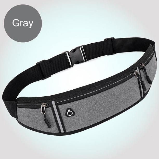 Mini riñonera deportiva para hombre y mujer, riñonera invisible para teléfono móvil (gris)