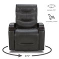 thumbnail image 2 of CHITA Power Swivel Glider Rocker Recliner Nursery Chair with USB for Living Room, Genuine Leather, Grey, 2 of 14