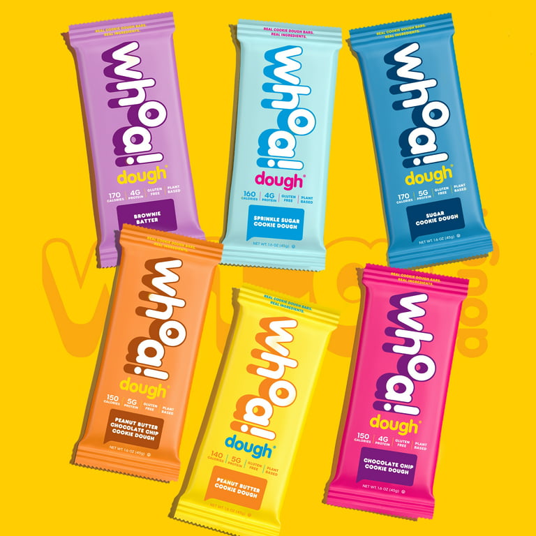 WHOA DOUGH Edible Cookie Dough Bars Peanut Butter 10 Bars, Plant Based,  Gluten Free, Vegan, Non GMO, Healthy Alternative, Real Ingredients, Healthy  Snacks For Kids And Adults 