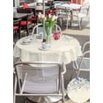 thumbnail image 6 of Outdoor Tablecloth with Umbrella Hole Zipper Blue Flower Round Tablecloth 54" Waterproof Outside Table Cloth Farmhouse Eucalyptus Retro Country Plant Patio Table Cover Tablecloths for Picnic Party, 6 of 8
