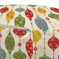 thumbnail image 3 of Christmas Pouf Cover with Zipper, Hanging Balls in Different Shapes and Colors Designed with Abstract Snowflakes, Soft Decorative Fabric Unstuffed Case, 30" W X 17.3" L, Multicolor, by Ambesonne, 3 of 5