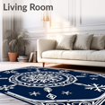 thumbnail image 2 of ODIKA 6'x9' Machine Washable Non-Slip Area Rug, Festive Snowflake Latch Hook Pillow Kit with Printed Canvas High Traffic Rug with Pad, Blue, 650762, 2 of 8