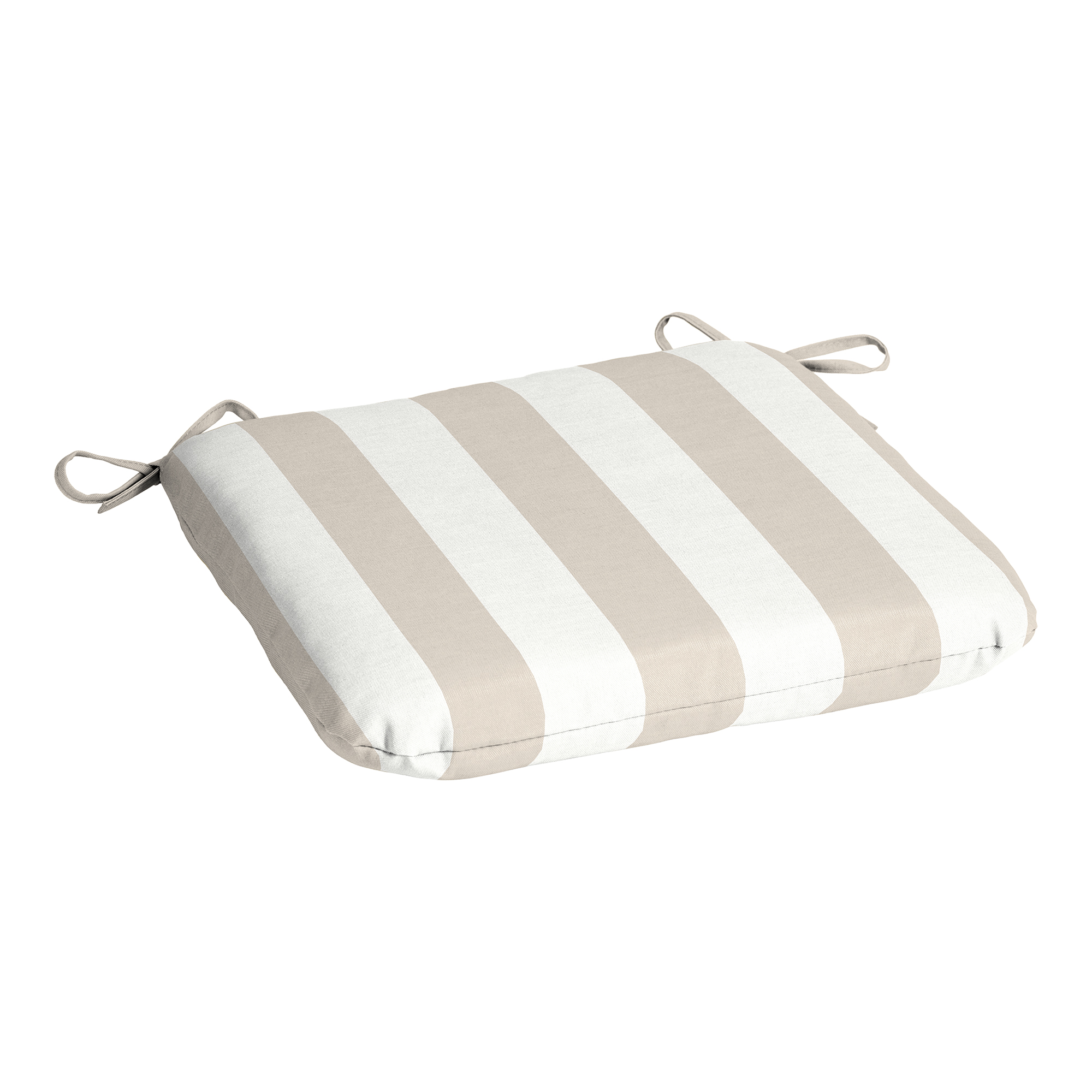 Mainstays 15.5"D x 17"W Tan Cabana Stripe Rectangle Outdoor Seat Pad (1 Pack)