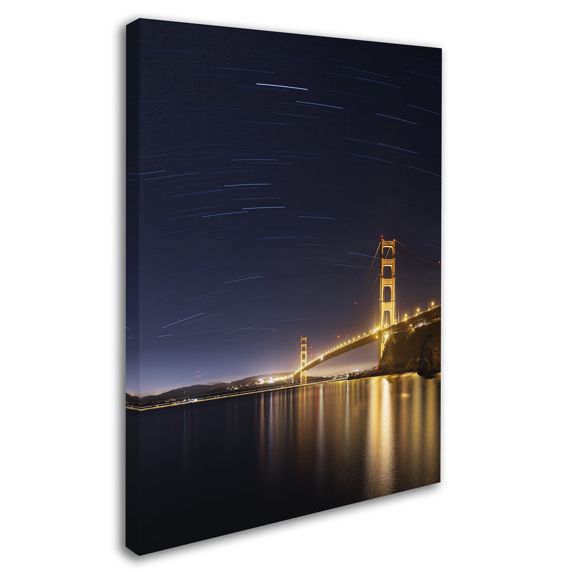 Trademark Fine Art "Golden Gate and Stars" Canvas Art by Moises Levy