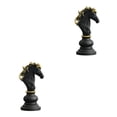 thumbnail image 2 of Bewildely Figuras de ajedrez para un toque exquisito en el hogar, figuras de resina, adornos de ajedrez, elección de regalo, Caballero Negro Caballero negro 2Conjunto, 2 of 6