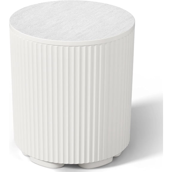 Outdoor Cooler Side Table, Portable Ice Bucket Cooler, Patio Table and Ice Chest Storage, Outdoor Ice Chest Side for Parties Picnics Beach, White