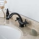 thumbnail image 4 of Grifo de baño negro retro, latón antiguo, grifo de lavabo de dos manijas, grifo de baño, grifo mezclador de casa de campo, cepillado, para baño, 4 of 5