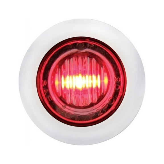 STAINLESS STEEL RED LED MINI CLEARANCE/MARKER LIGHT - CLEAR LENS