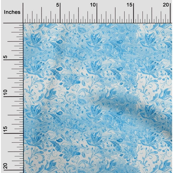 oneOone Polyester Lycra Blue Fabric Water Color Sewing Craft Projects Fabric Prints By Yard 56 Inch Wide-3US