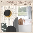 thumbnail image 4 of Boho Mid Century Shower Curtain Arch Sun Leaves Modern Minimalistic Decor Modern Bohemian Botanical Waterproof Black Bath Curtain Abstract Shower Curtain for Bathroom with 12 Hooks 72" x 72", 4 of 6
