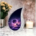 thumbnail image 5 of Purple Planet Urns For Human Ashes Adult Men - Mini Memorial Urn For Ashes Adult Women - Large Urn For Cremation - Burial Urns For Decorative - 10Inch And 3Inch, 5 of 7