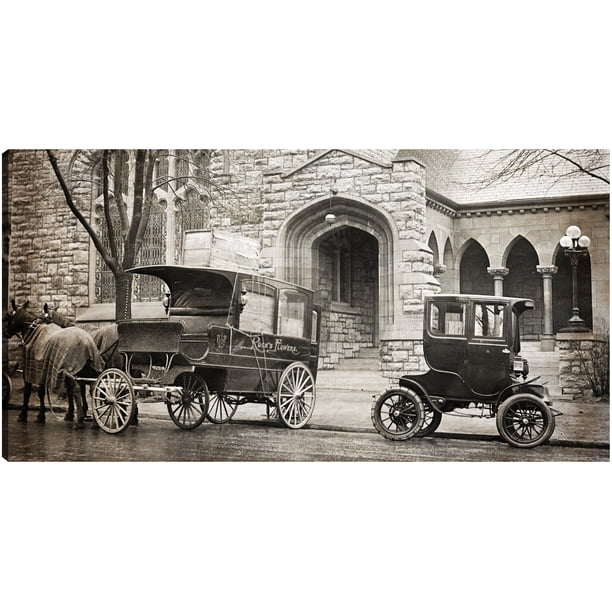 Cuadro Decorativo - Autos de principios del siglo Jr Impresión en canvas, estrechado.