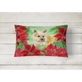 thumbnail image 2 of Cairn Terrier Poinsettas Canvas Fabric Decorative Pillow, 2 of 3