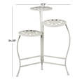 thumbnail image 3 of DecMode 18" x 18" x 24" 3 Tier White Metal Folding Plantstand with Sun Face Cutouts, 3 of 10