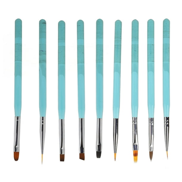 Juego de pinceles para decoración de uñas, 9 piezas, pincel para pintar uñas, pinceles para diseño de uñas, rendimiento de primer nivel