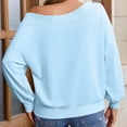 thumbnail image 5 of Women Off Shoulder Sweatshirt Long Sleeve Loose Fit Pullover Top Casual Fall Fashion Streetwear Oversized Sweater, 5 of 6