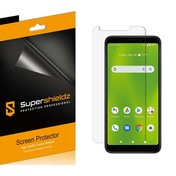 (6 Pack) Supershieldz Designed for Cricket Debut Smart Screen Protector, High Definition Clear Shield (PET)