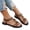 Brown, variant on Women's Bohemian Floral Beaded Sandals, Open Toe Elastic Ankle Strap, Flat Comfort Footwear for Summer Beach Navy 36