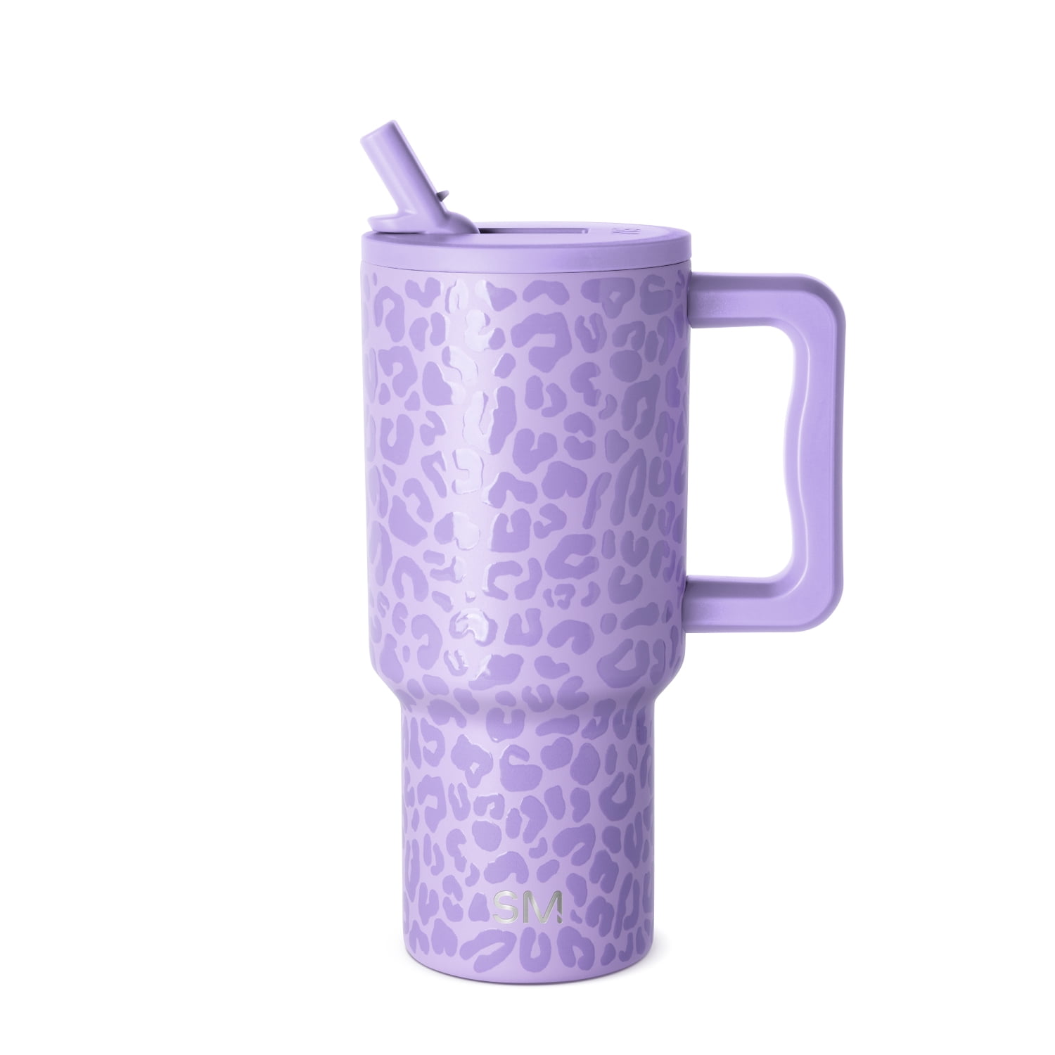 Simple Modern Trek Tumbler 30 oz Insulated Stainless Steel with Folding Straw Lid - Electric Lavender Leopard