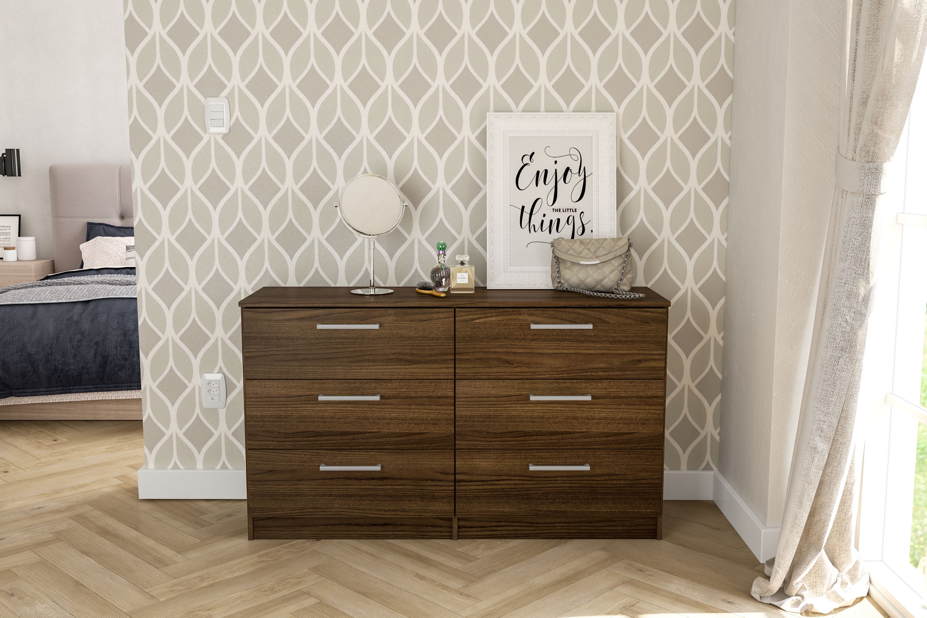 Juliette white chest of drawers with crystal handles 6 drawer chest,Fully Assembled 100x81 