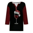 thumbnail image 5 of UngA Women's 3/4 Sleeve Tops Christmas V-Neck Shirt for Women Merry Tree Graphic Festival Shirts Vacation Trendy Tops Womens Christmas T Shirts,Size XL, 5 of 5