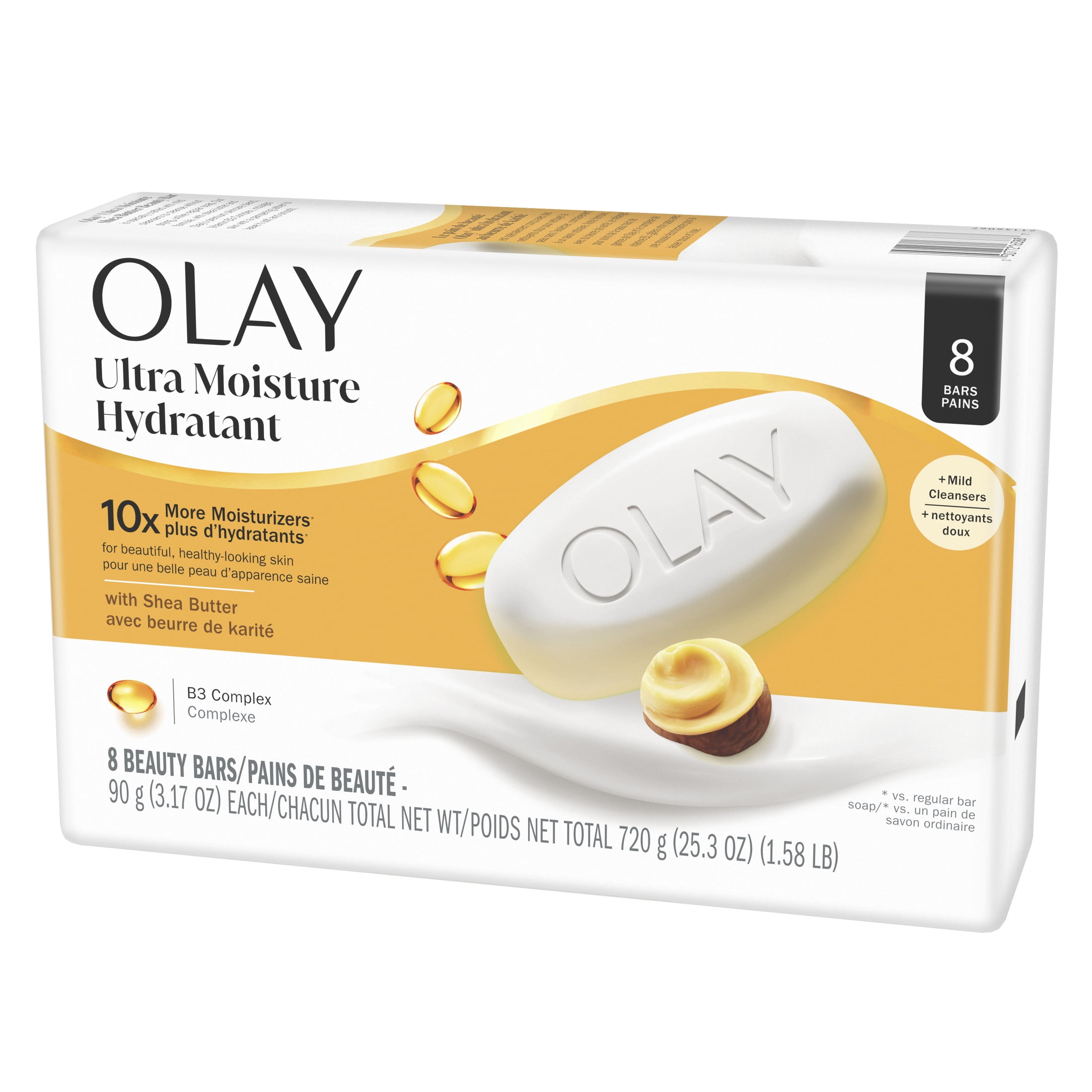 Olay Ultra Moisture Shea Butter Beauty Bar with Vitamin B3 Complex 3.17oz, 8 Count